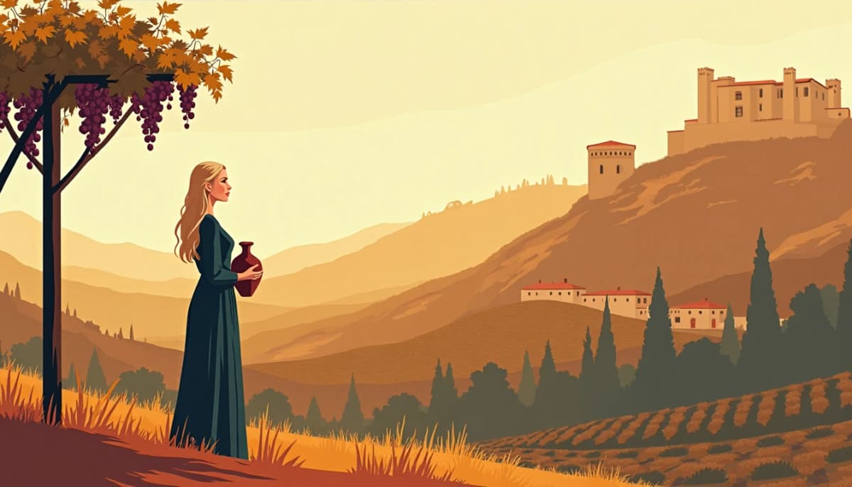Femme géorgienne dans un vignoble au-dessus de Tbilissi — rencontre mariage