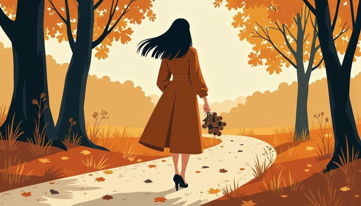 Femme slave élégante dans un parc d'automne