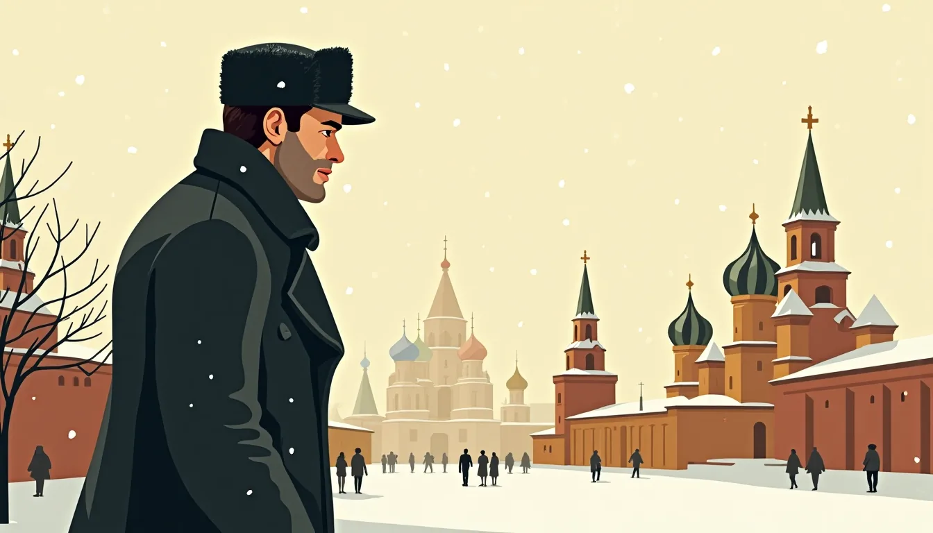 Homme en hiver russe, illustrant les réalités d'une expatriation en Russie