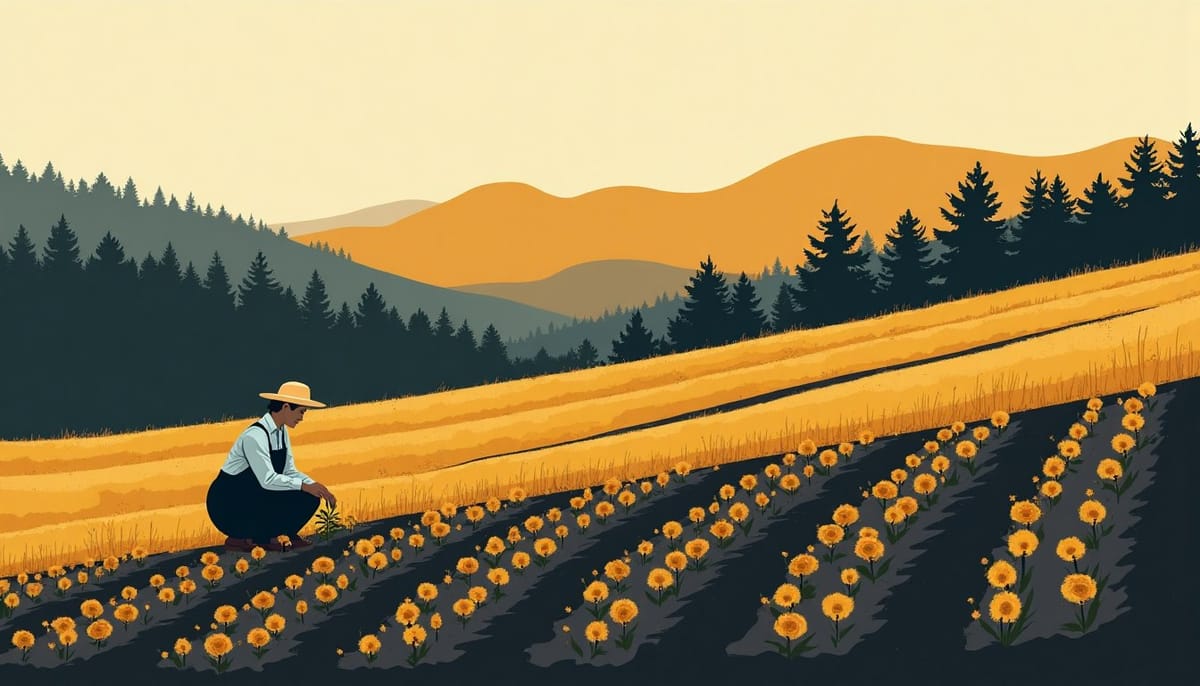 A vegetable plot in rows