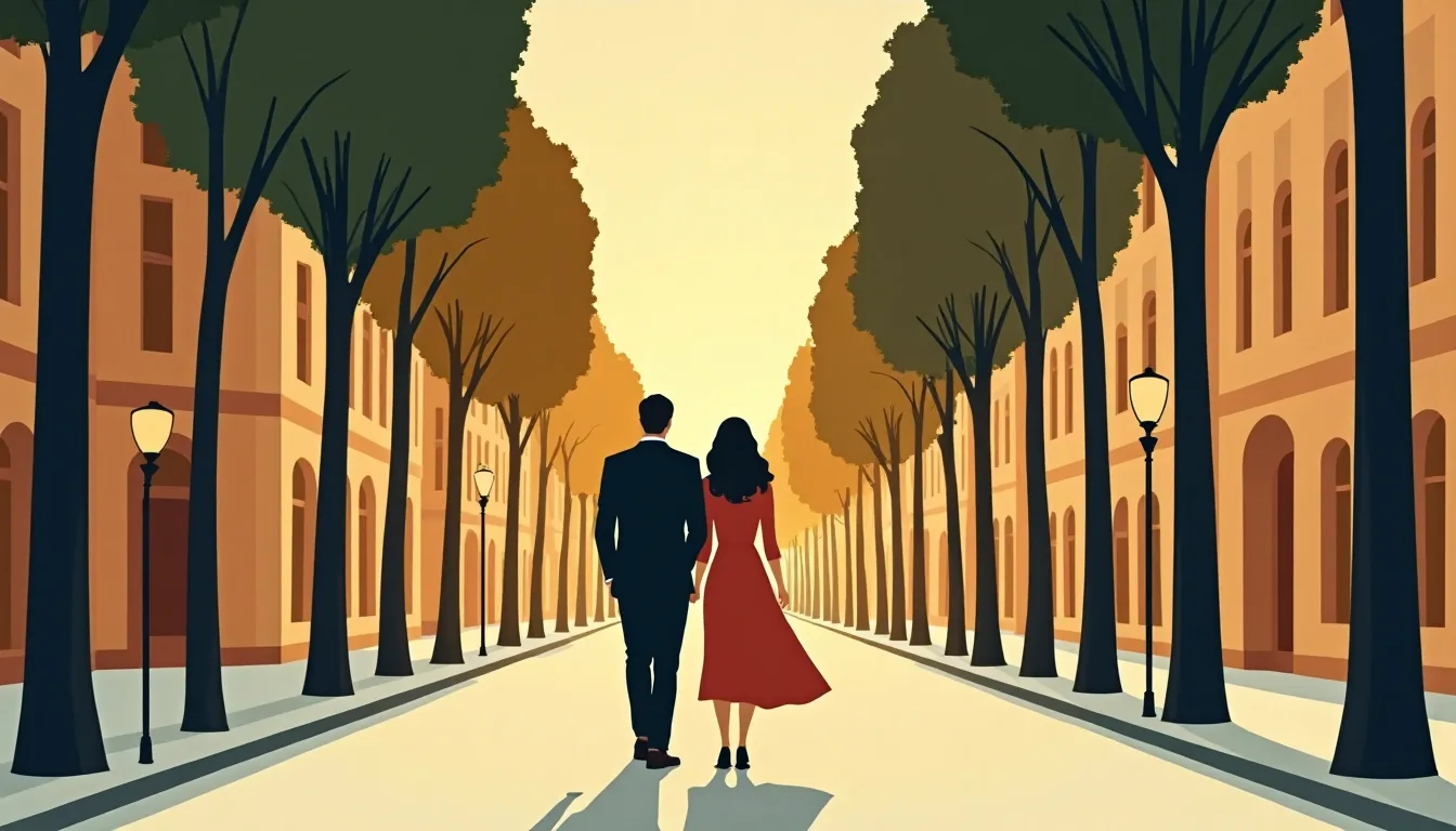 Boulevard moscovite au coucher du soleil