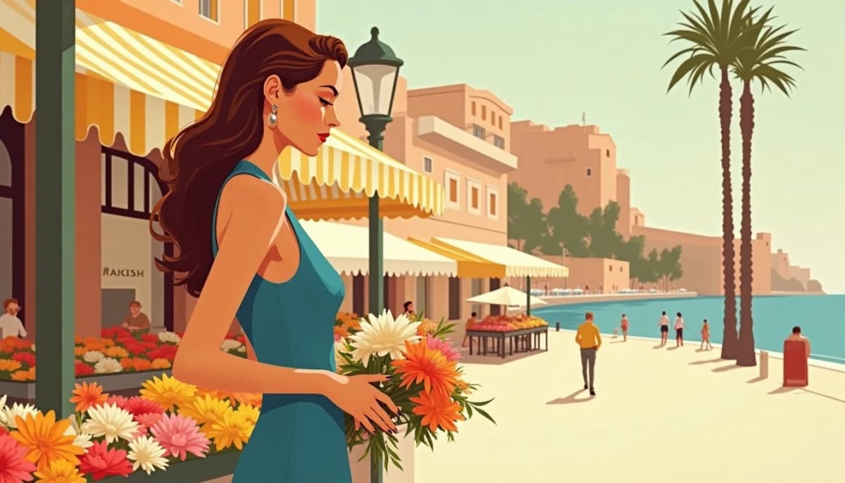 Femme russe au marché aux fleurs du Cours Saleya — agence matrimoniale Nice