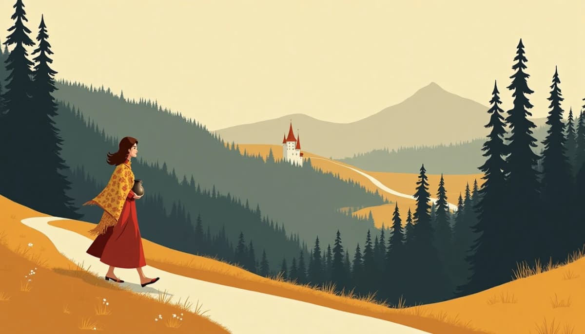 Femme roumaine sur un sentier des Carpates — rencontre mariage